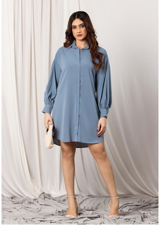 BRINLEY BLUE SHIRT DRESS