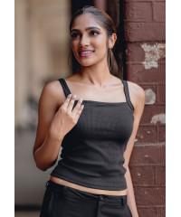 AVERY SQUARE NECK BLACK SKINNY