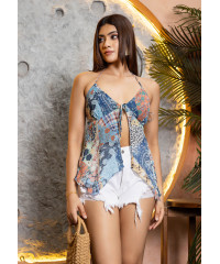 PATCH WORK CHLOE HALTER TOP