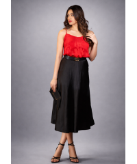 LORA V NECK RED SKINNY