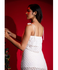 ELYZZA STRAP WHITE CROP TOP 