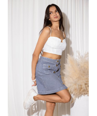 CALLIE SHORT BLUE STRIPE SKIRT