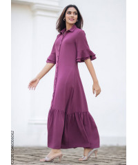LAWSON PURPLE BUTTONED DETAIL DRESS