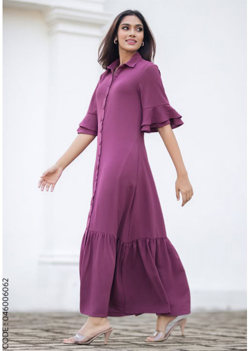 LAWSON PURPLE BUTTONED DETAIL DRESS