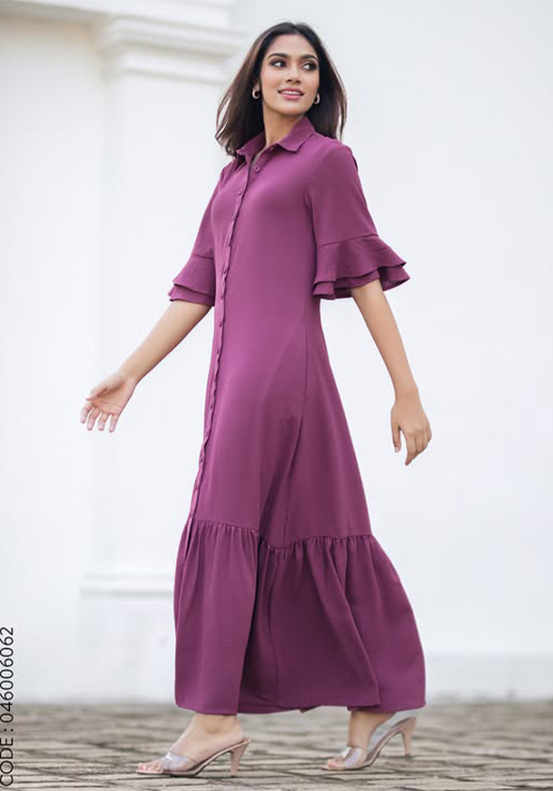 LAWSON PURPLE BUTTONED DETAIL DRESS