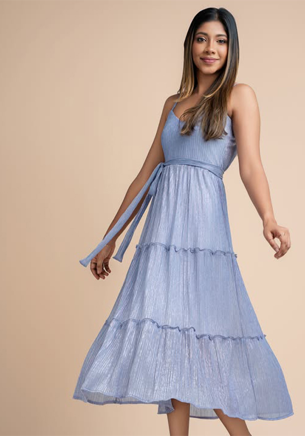 FINLEY RUFFLE HALTER NECK DRESS