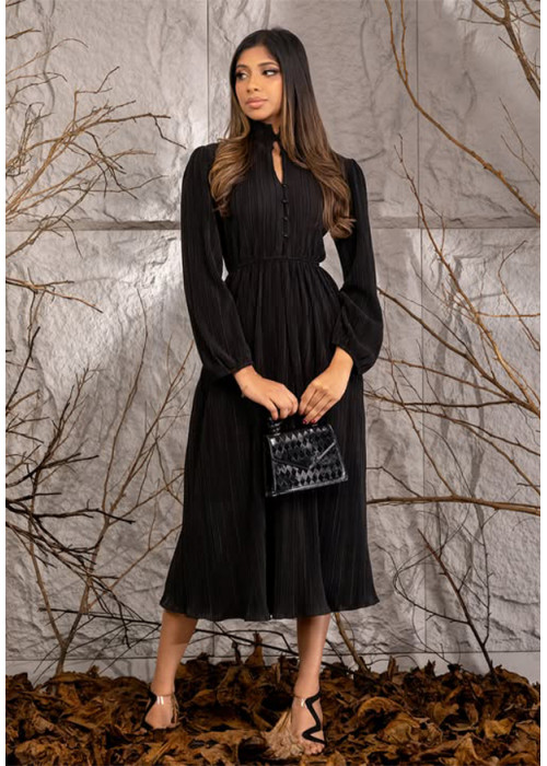 LORENA SHIRRED COLLAR DRESS