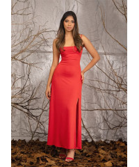 CALLIOPE STRAPE DRESS WITH HIGH SLIT