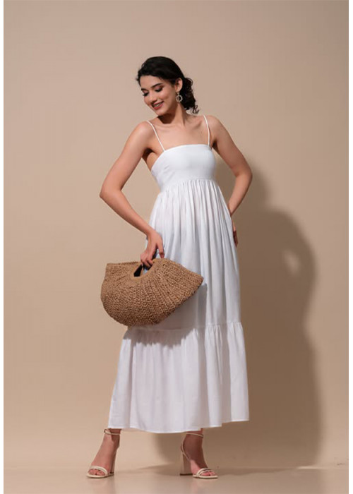 KIARA STRAP WHITE DRESS