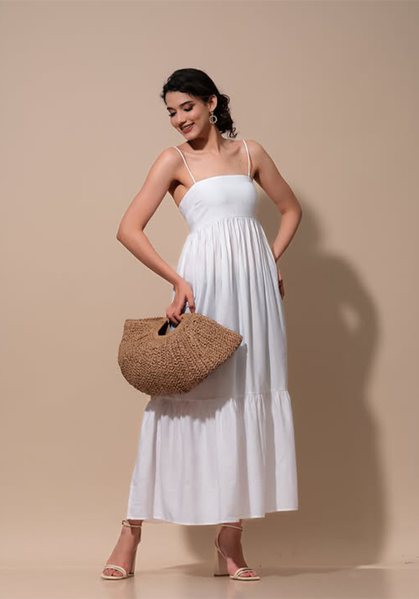 KIARA STRAP WHITE DRESS
