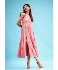 TALIA FRONT SLIT LINEN DRESS