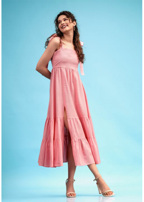 TALIA FRONT SLIT LINEN DRESS