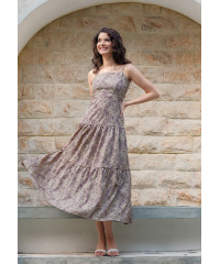 BELLA BROWN PRINTED DRESS