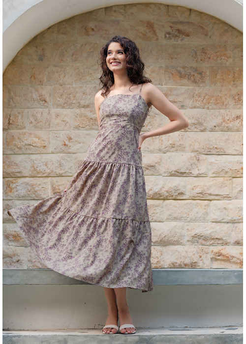 BELLA BROWN PRINTED DRESS