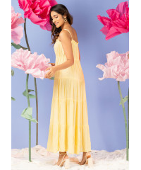 YELLOW STRAPPY TIERED DRESS