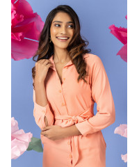 MYRA FORMAL PINK SHIRT DRESS 