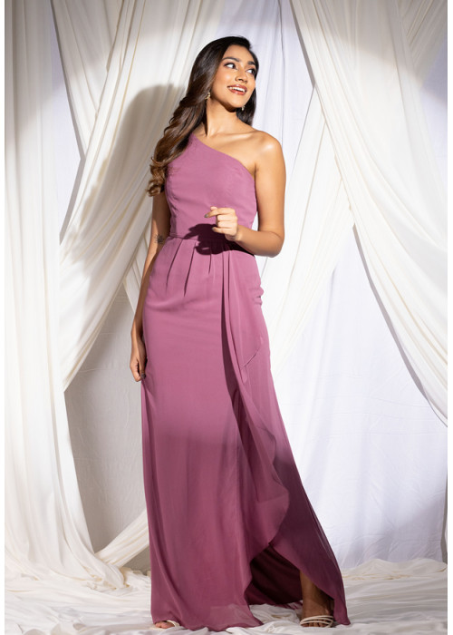 PURPLE ATHENA ONE SHOULDER DRESS