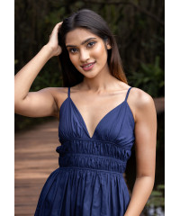 AERITH BLUE MAXI STRAP DRESS