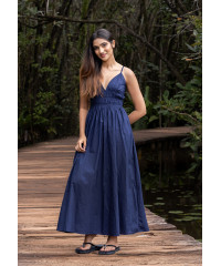 AERITH BLUE MAXI STRAP DRESS