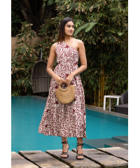 SUSAN RED ONE SHOULDER DRESS