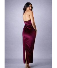 ALIZA HALTER NECK MAROON LONG DRESS
