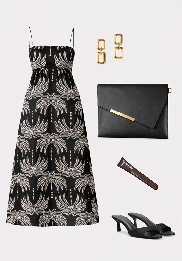 RAIKO STRAP BLACK DRESS