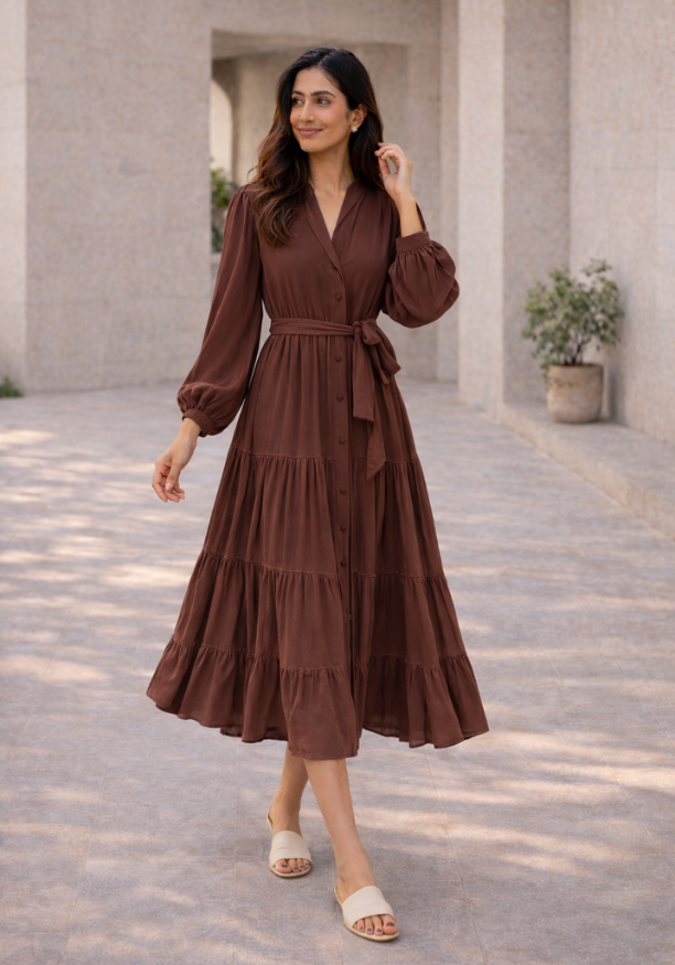 CEFALO BROWN CHIC DRESS