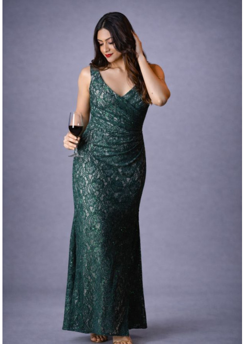 VIVICA SLEEVELESS GREEN MAXI DRESS