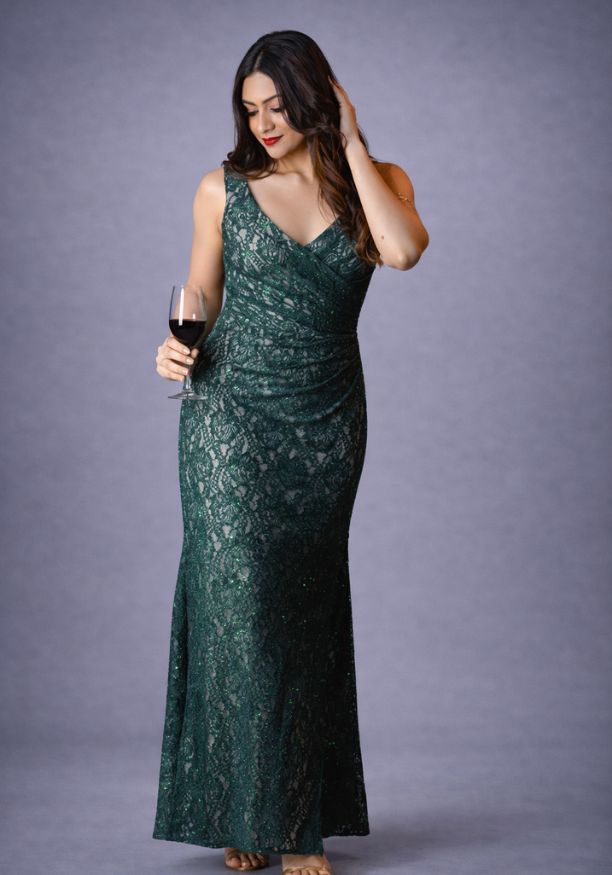 VIVICA SLEEVELESS GREEN MAXI DRESS