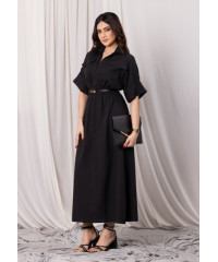 EVELYN UTILITY KAKI BLACK MAXI DRESS