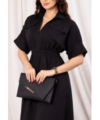EVELYN UTILITY KAKI BLACK MAXI DRESS
