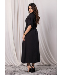 EVELYN UTILITY KAKI BLACK MAXI DRESS