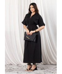 EVELYN UTILITY KAKI BLACK MAXI DRESS
