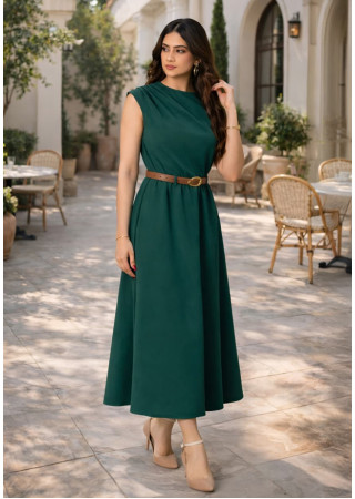  AZERIA SLEEVELESS GREEN MIDI DRESS