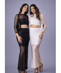 AFIA WHITE LONG SKIRT