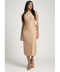ASTROIDE SLEEVELESS BEIGE DRESS 