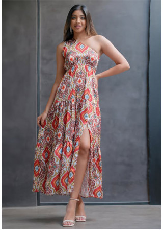 EMILIA BROWN MIX DRESS