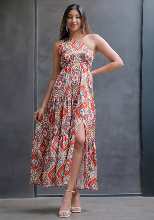 EMILIA BROWN MIX DRESS