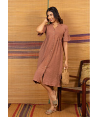 MILA BUTTON OPEN MIDI DRESS