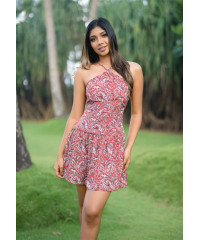 HALTER NECK  KEYHOLE DRESS