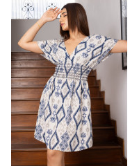 FRONT SMOCKING SHORT DRESS 