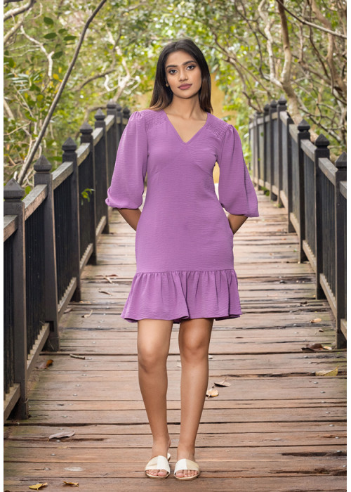 ROSE PUFF SLEEVE DRESS