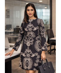 AVA BLACK PRINTED DRESS