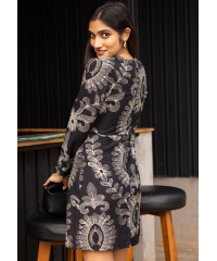 AVA BLACK PRINTED DRESS