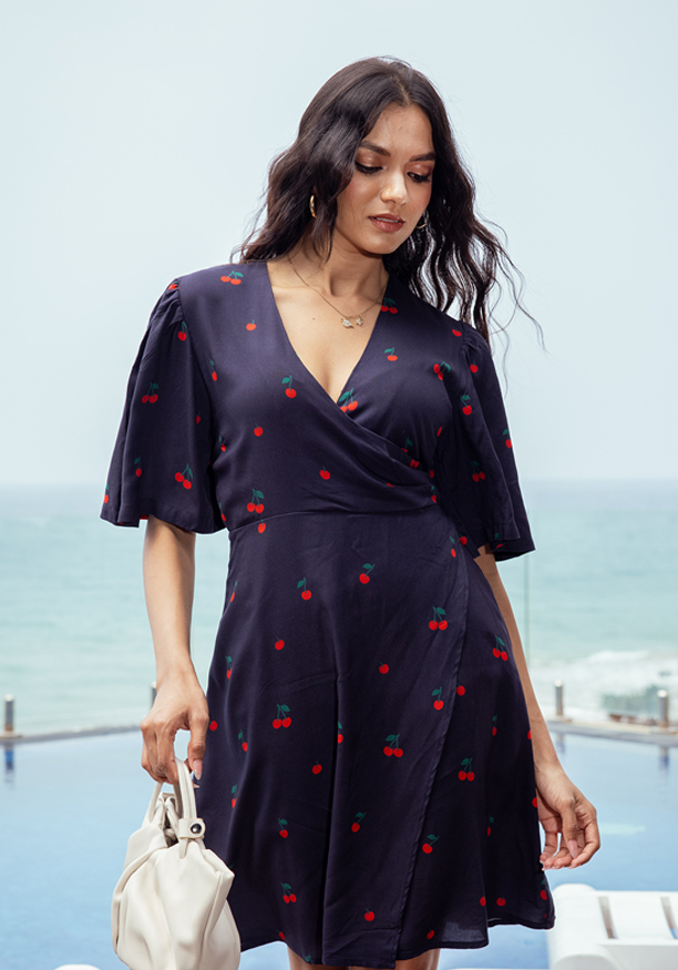 ELLIE WRAP SHORT DRESS Nilsonline