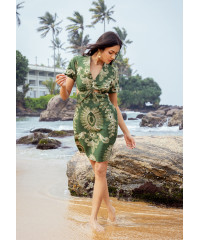 LINNA GREEN PRINTED DRESS