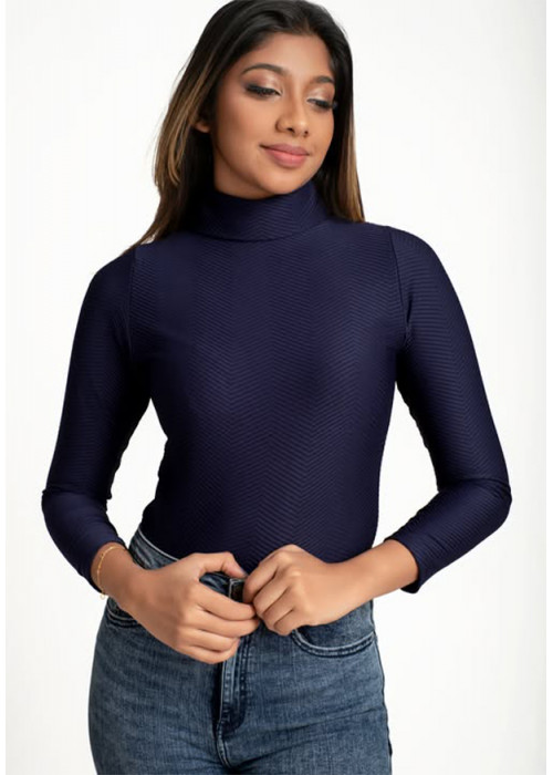 NOVA TURTLE NECK NAVY T SHIRT
