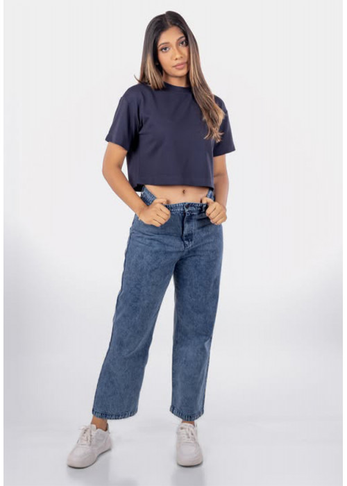 BRILLIE BLUE CROP TEE