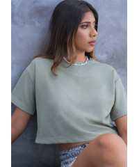 BRILLIE GREEN CROP T SHIRT