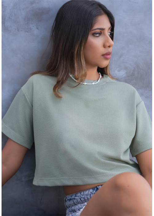 BRILLIE GREEN CROP T SHIRT
